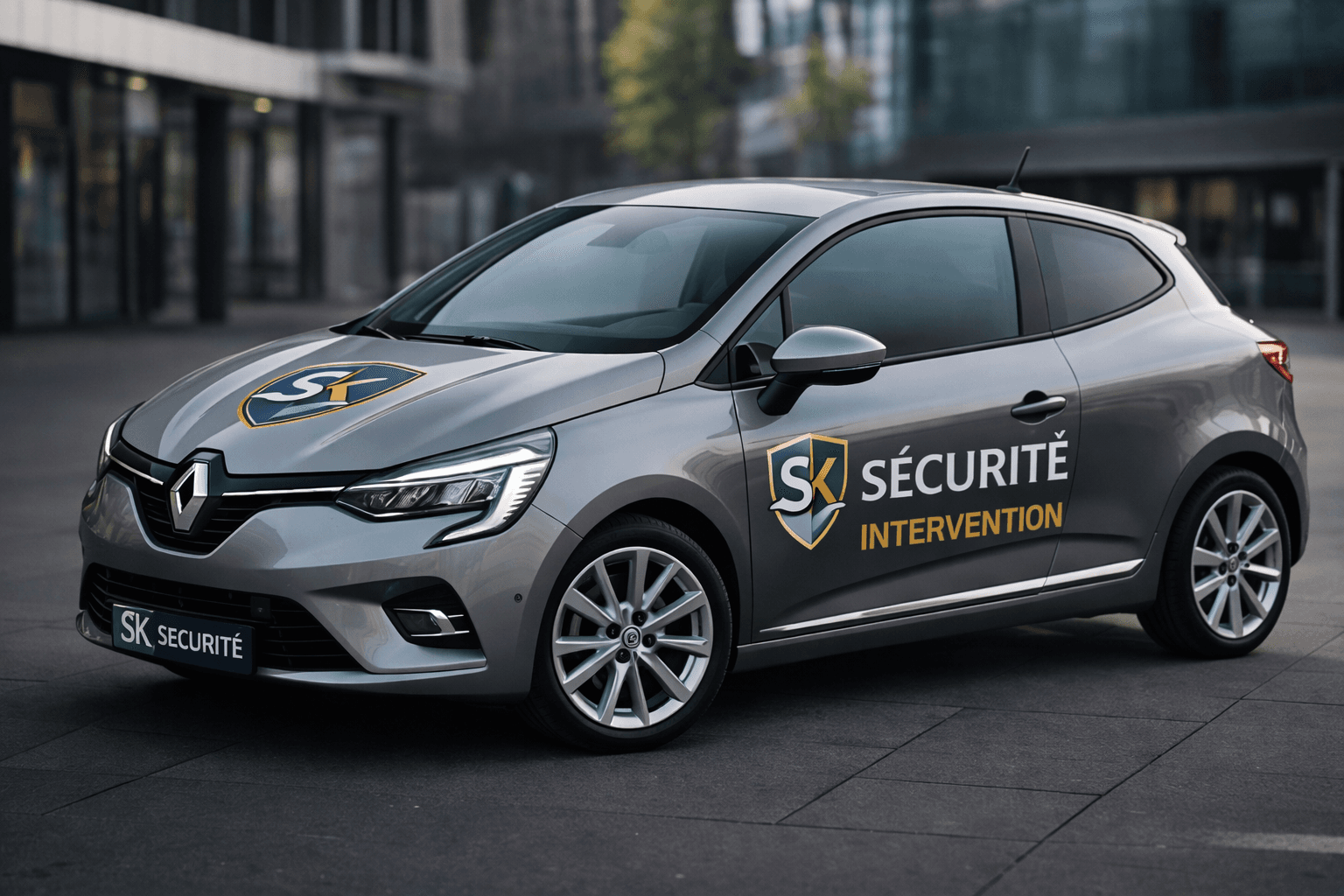 Véhicule de rondes de sécurité SK Sécurité Marseille - Intervention mobile Bouches-du-Rhône